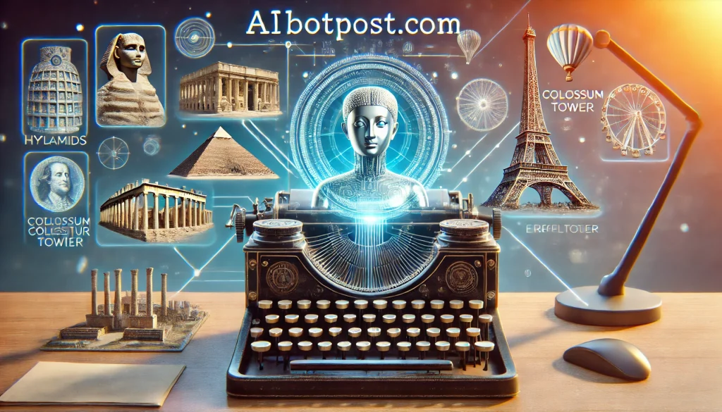 Une machine futuriste ressemblant à un mélange entre un ordinateur moderne et une ancienne machine à écrire