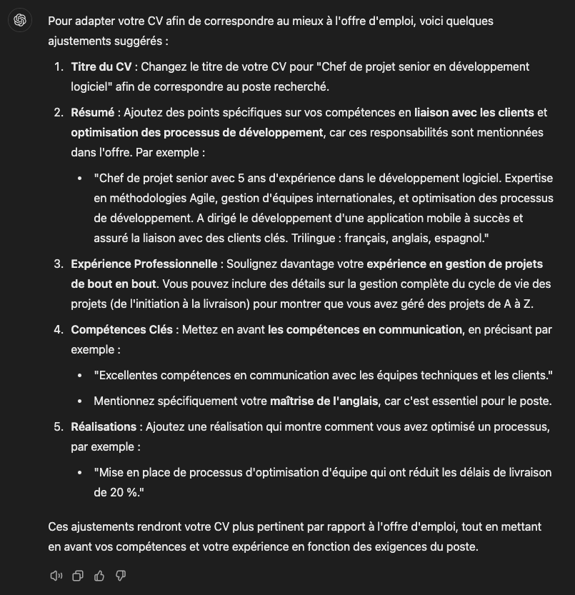 Adaptation CV with chatgpt