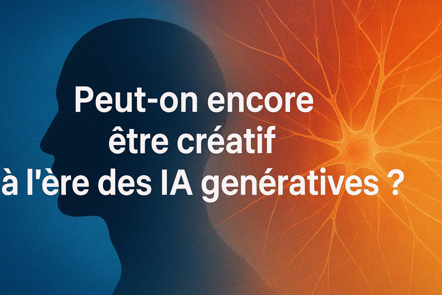 Illustration numérique représentant une silhouette humaine face à une intelligence artificielle stylisée, chacune créant des formes colorées différentes. L’image évoque la cohabitation entre créativité humaine et génération assistée par IA dans un style épuré et symbolique.